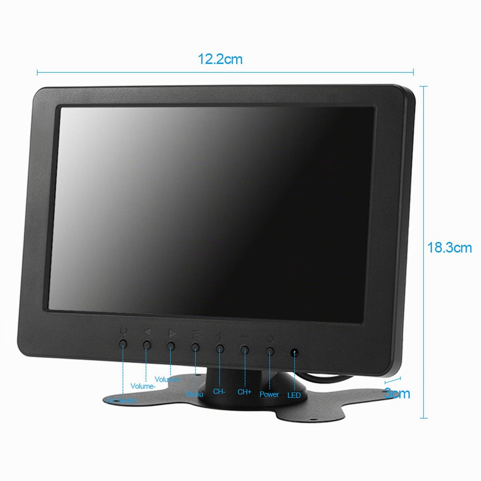 docooler Monitor 7 Pollici per Telecamera TFT LCD 16: 9 1024 x 600 BNC AV Video Audio per la Sicurezza PC VCD Dvd Spina EU