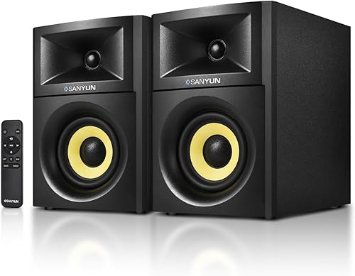 Miniatura 11 de Sanyun SW203 4.0 Altavoces de computadora - 60W Control DSP de 4 vías Sonido 3D inmersivo - Woofer de fibra de carbono de 3" y tweeter de cúpula de