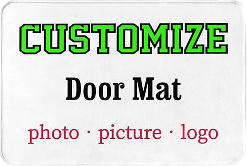 Tapete personalizable de bienvenida de entrada, alfombras de cocina con logotipo e imagen de logotipo, tapete personalizado para puerta de piso