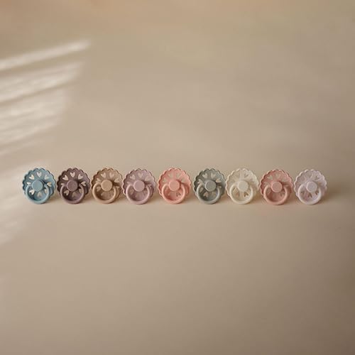 Miniatura 72 de FRIGG - Chupete de goma natural para bebés Daisy, hecho en Dinamarca, sin BPA (aurora/blanco brillante, 0-6 Meses), paquete de 2 unidades