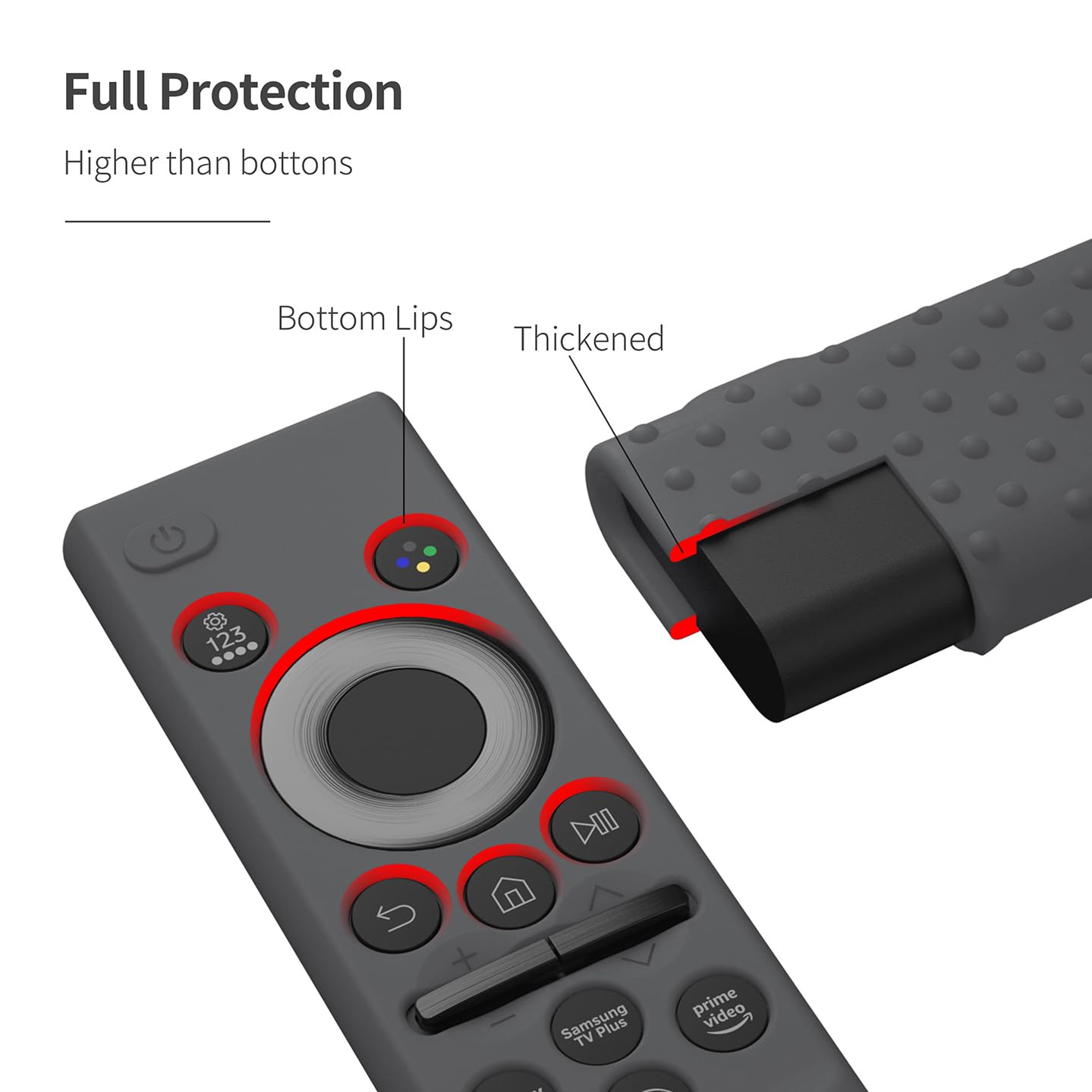 Funda de silicona compatible con Samsung Remote bn59-01393/bn59-01388 con cordón (gris oscuro)