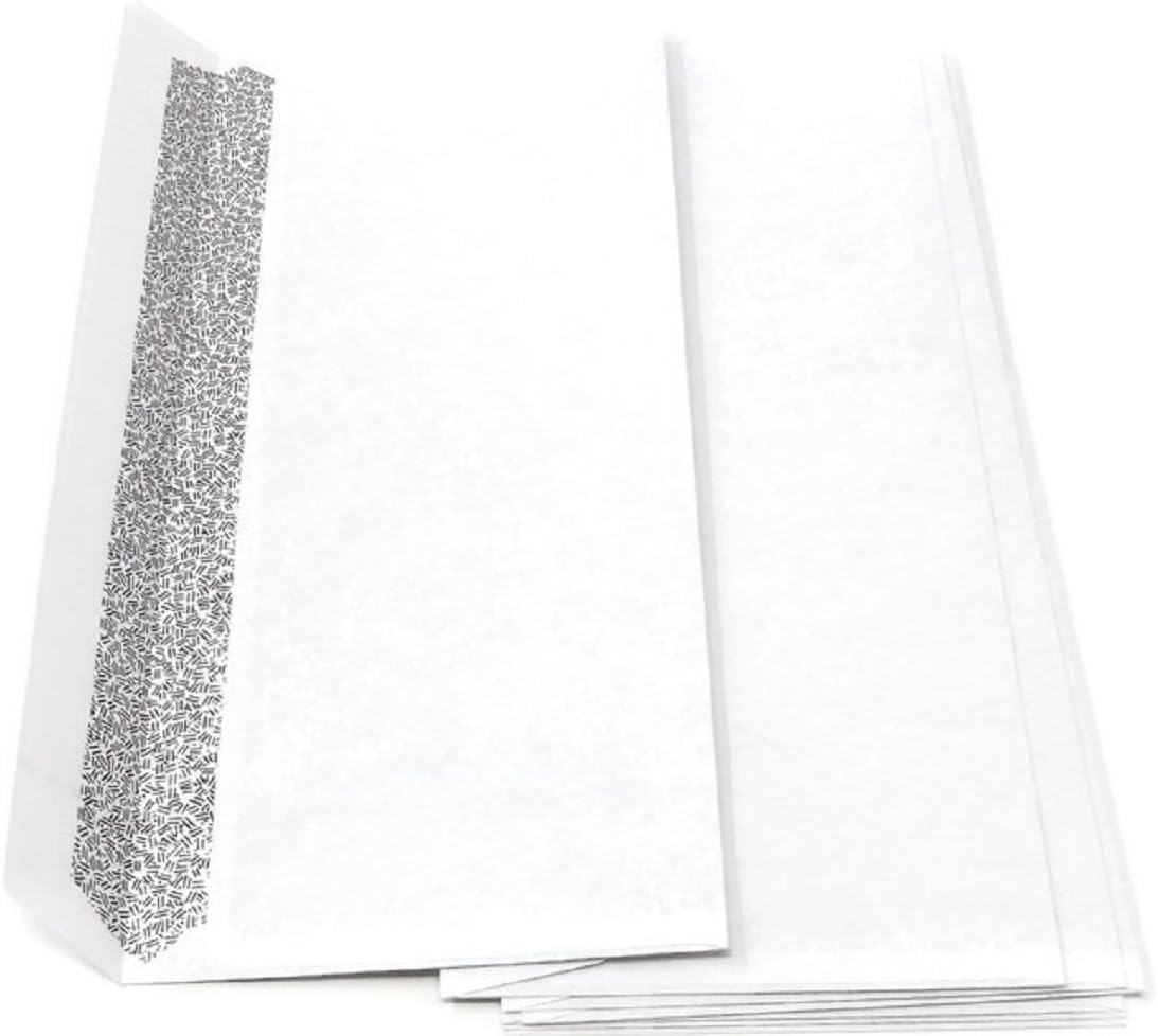 White Paper Envelopes #10 Security Tinted, Press, Peel & Self Seal 200 Count Size 4-1/8 x 9-1/2 Inches Windowless Design for Official Business Letters