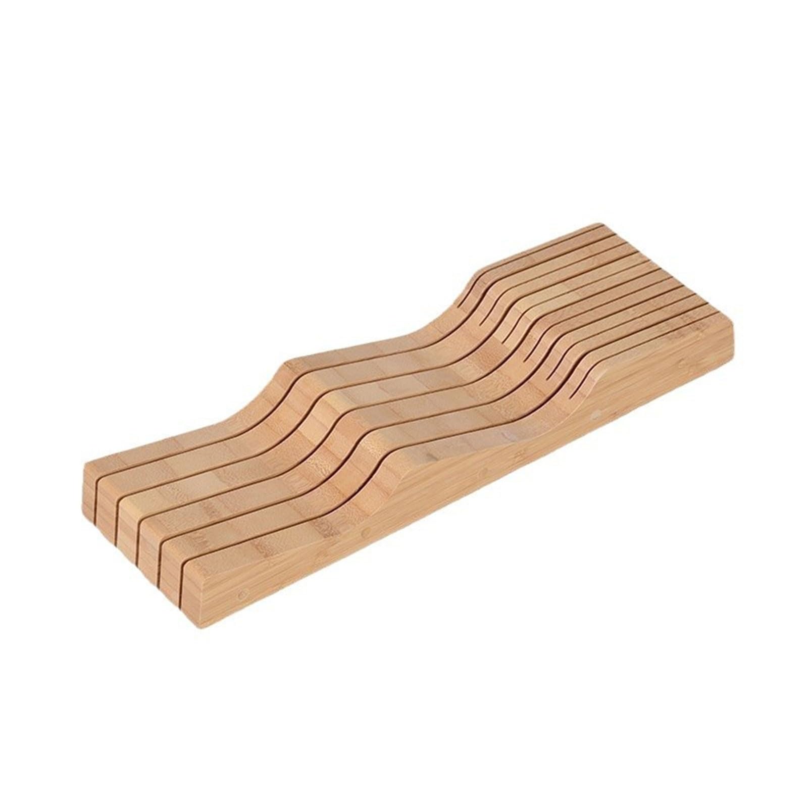 Besteck Schubladen Organizer Einsatz für die Küche zu Hause, Holz Aufbewahrungstablett mit mehreren Schlitzen, 43 x 14 x 5 cm, Aufräumen der Theke und ordentlichen Platzieren von Werkzeugen,