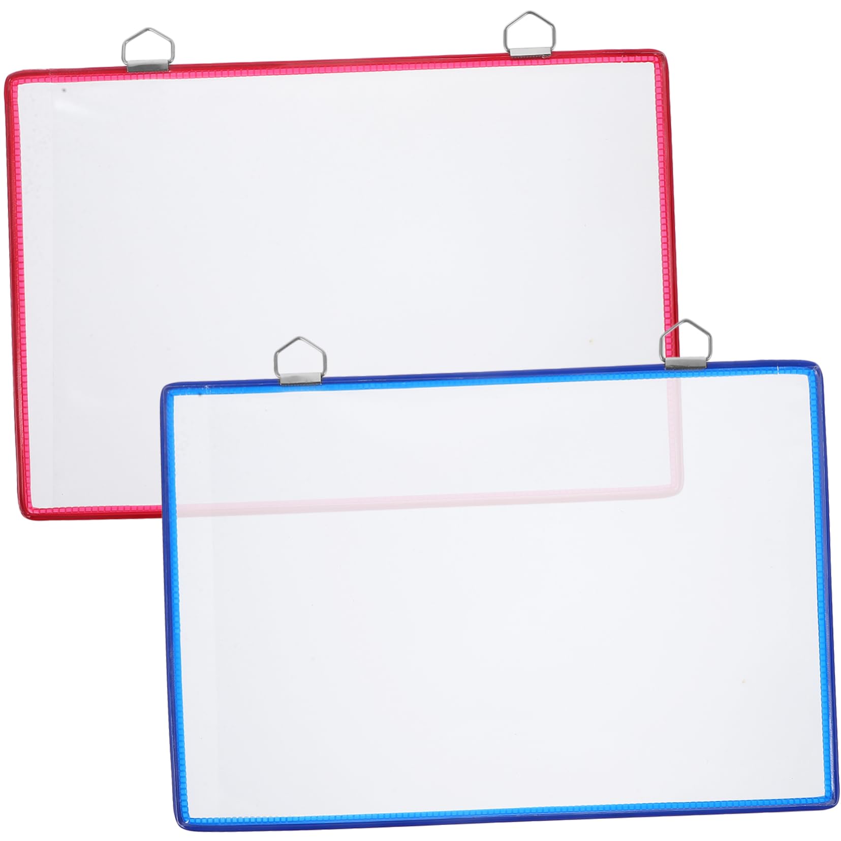 HOMSFOU 2Pcs Wall File Holder Transparent File Organizer with Double Hooks for Office and Home for Letters Bills and Receipts and Portable Hanging Folder