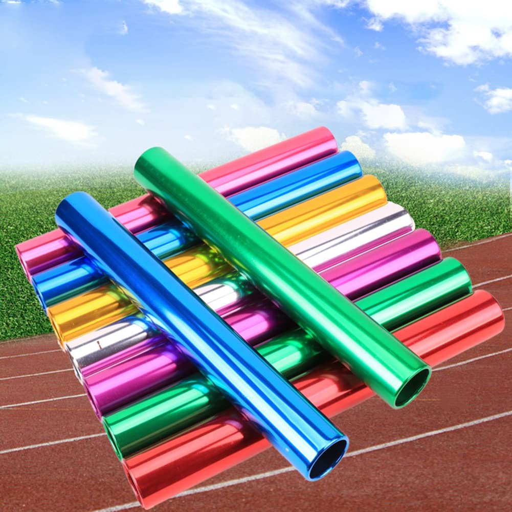 Lot de 8 bâtons de relais en aluminium pour course d'athlétisme, gym, course à pied