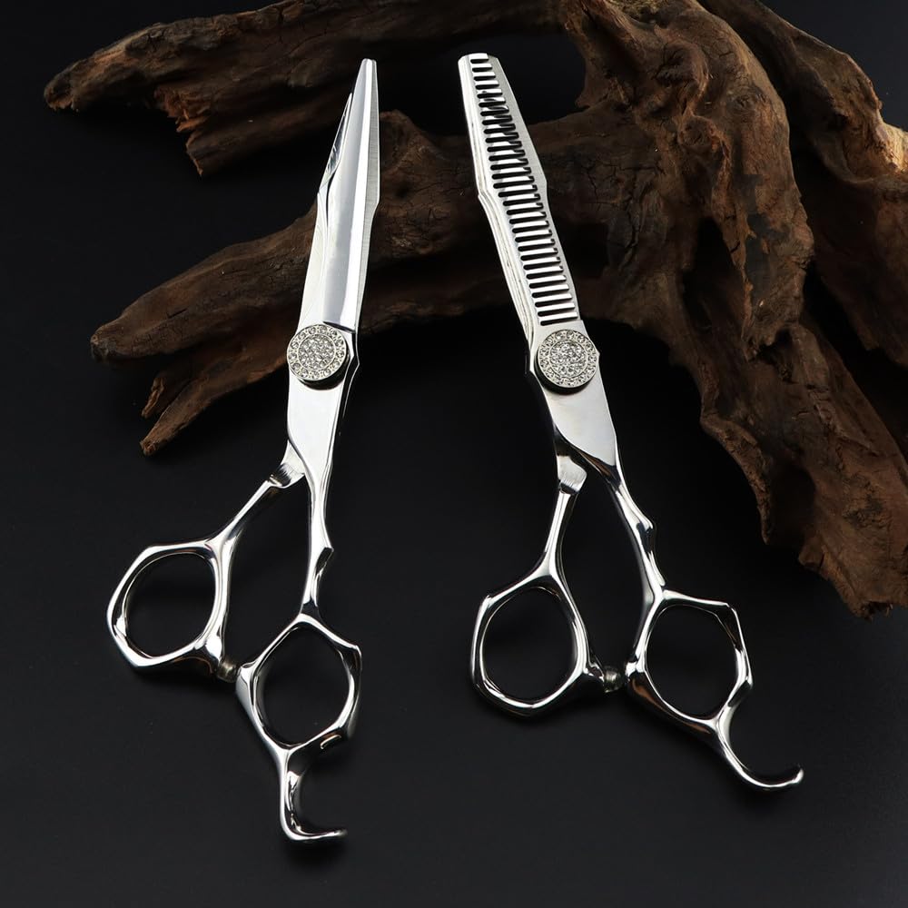 Forbici da Taglio per Capelli, Forbici per Capelli Gemme di Alta qualità in Acciaio Professionale da 6 Pollici, Forbici per Capelli da sfoltire, Forbici da Barbiere, forb