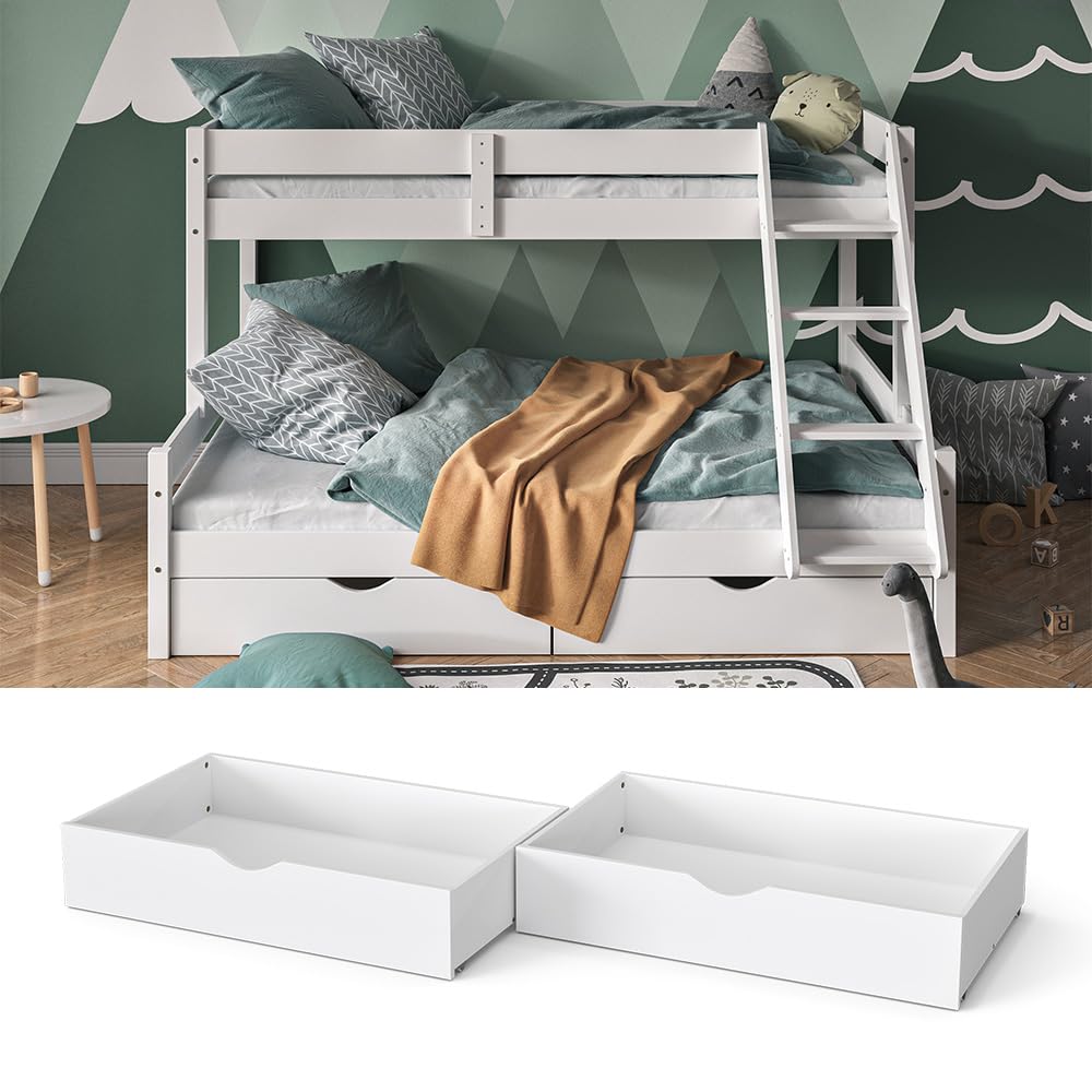 VitaliSpa Cajón con Ruedas Everest, Blanco, 98 x 56 cm Lote de 2
