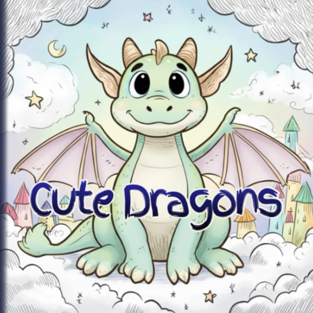 Cute Dragons Coloring Book for Kids: Magical, Fun & Easy Coloring Pages for Children