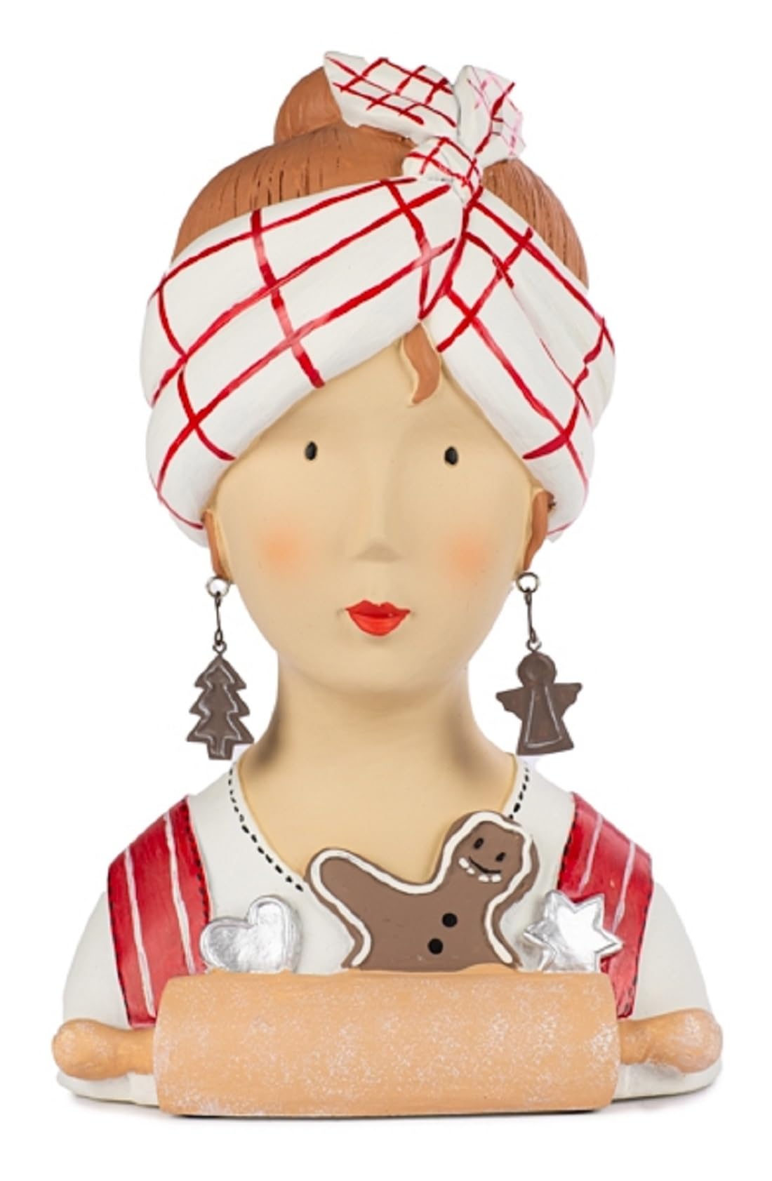 ETC Baden Import Ladykopf Dekokopf Dekobüste Dame mit Lebkuchen und Nudelholz