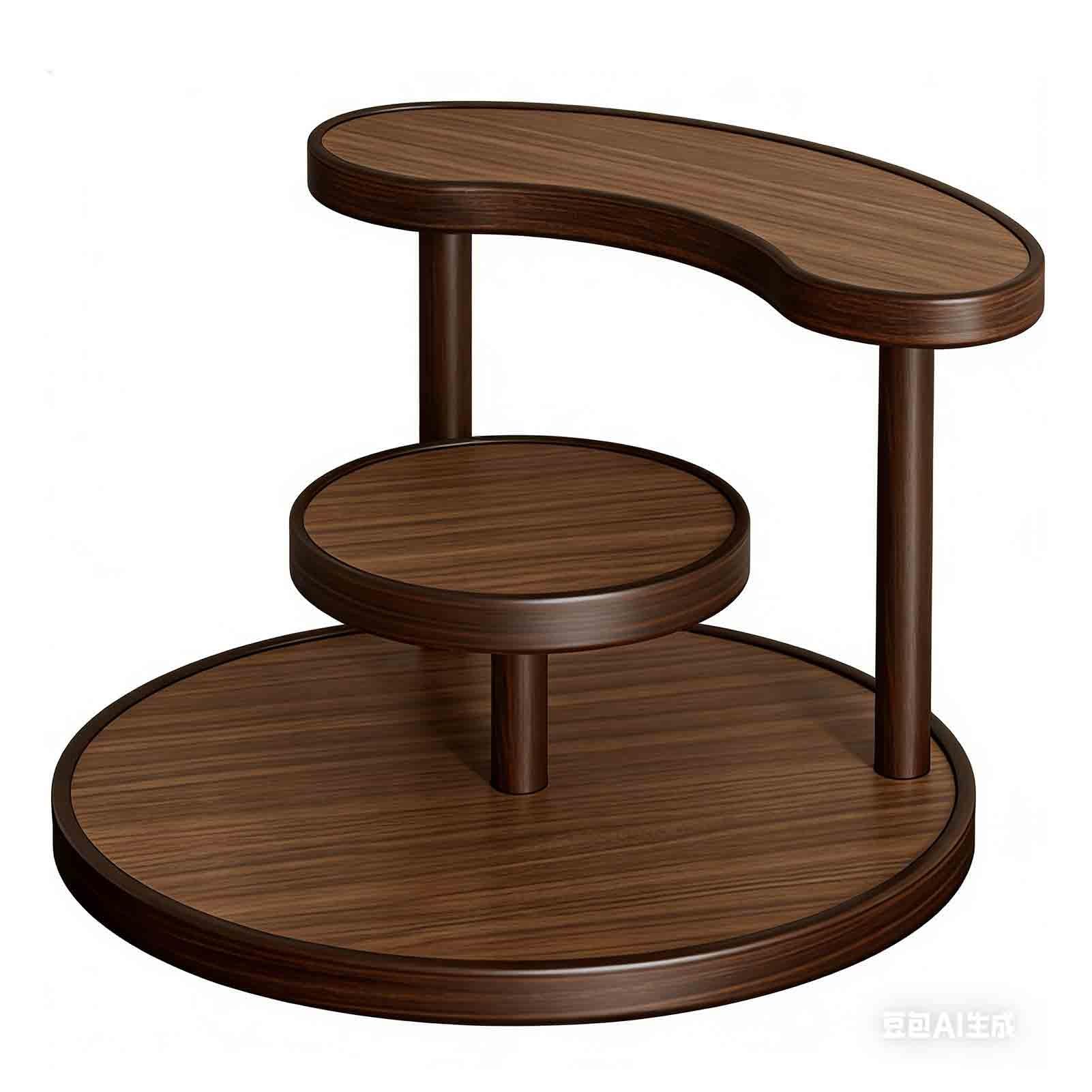 Guoxiad Brown Hallway Storage Rack, Desk Organiser, Multi-Tiered Perfume Vanity Shelf, Wooden Cosmetics Display Stand