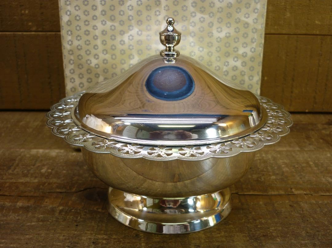 銀製ボンボニエール レトロ ボンボニエール 銀メッキ製 菓子器 キャンディーポット