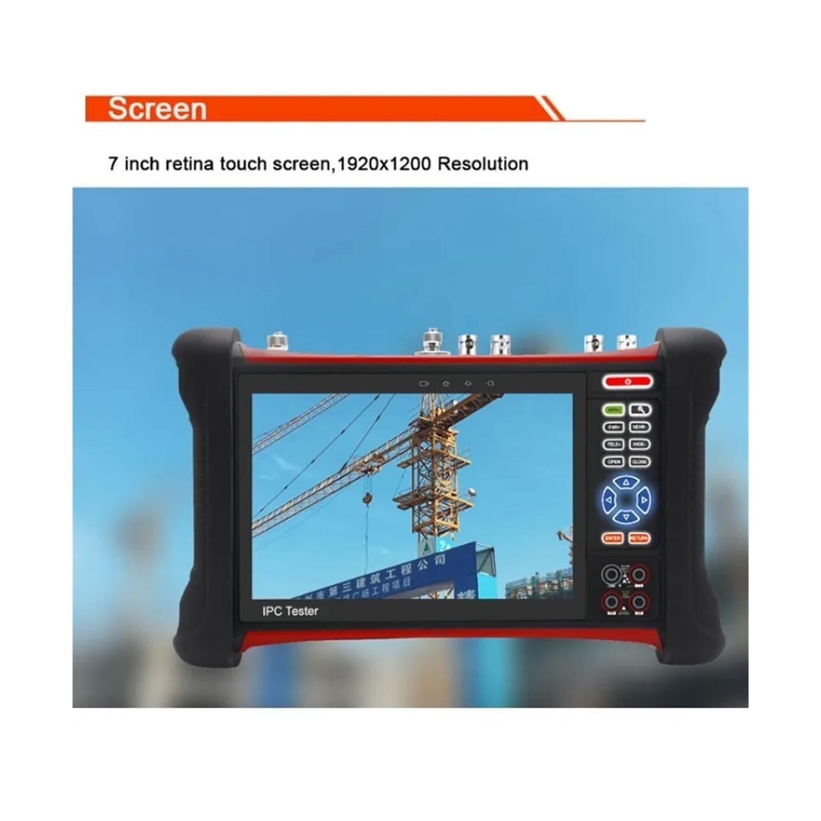Tester CCTV, 7-calowy 4k CCTV IPC Tester 8MP | Z TVI CVI SDI CVBS IP AHD 6 W 1 Monitor testera kamery z POE UTP TDR Miernik mocy optycznej do testowania kamer CCTV i IP.