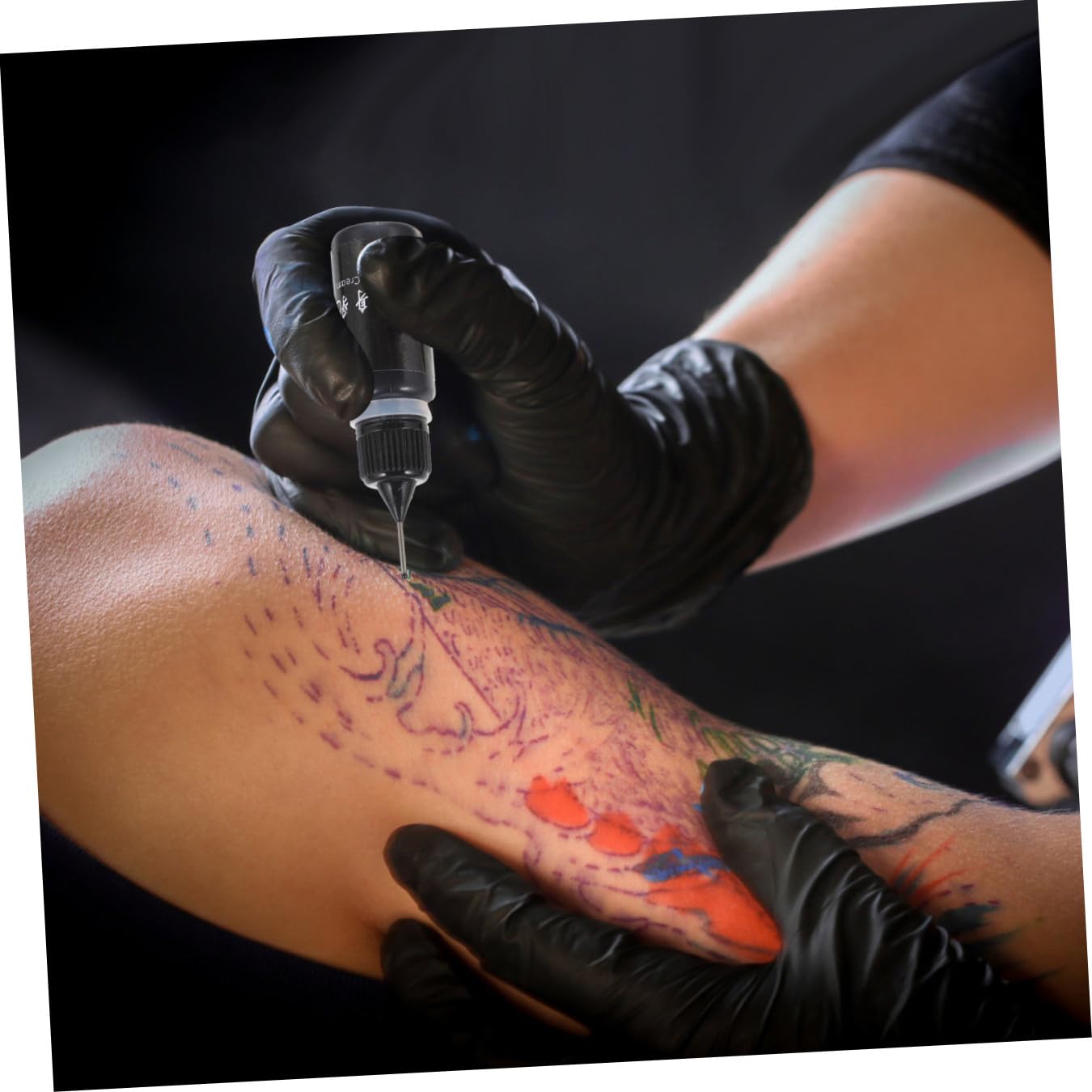 Kit de 5 Botellas de Tinta de Tatuaje Temporal de 10ml Cada, Líquida y Semipermanente, Adecuado para Principiantes y Mantiene Diseños Semana
