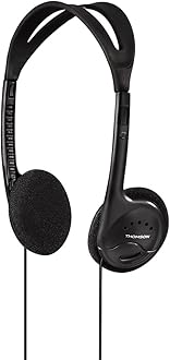 Thomson | Mini Headphones (3.5mm Jack) for iMac/Laptop/DJ/MP3 Players | Black