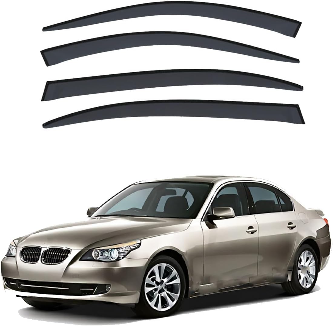 Nwsplmy Normal Wind Deflectors For Bmw 5 Series Li Mk5-E60 2004-2010, Rain Guards Window Visors, 4-Piece, Protects Against Fading & Cracks