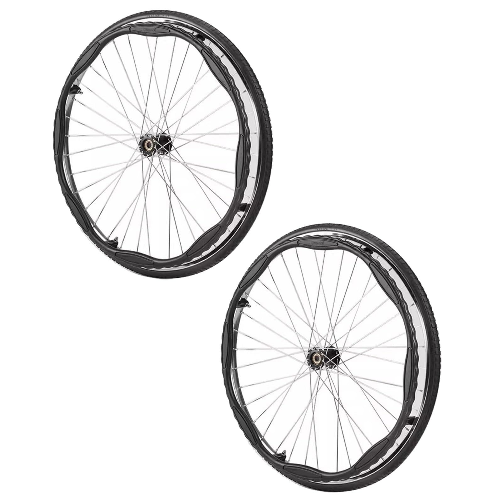 Genérico Rueda Trasera para Silla de Ruedas de 24 Pulgadas, Neumático Sólido Antideslizante de 24 X 1 1/4 TY, Rodamiento: 12 mm