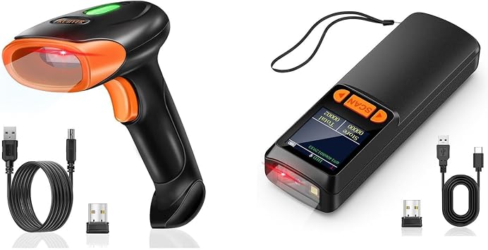 KUIIYER Wireless Barcode Scanner, 2D QR 1D Bar Code Scanners Handheld Barcode Reader with Updated 800 X 600 Pixel CMOS & Built-in Light, Plug & Play for Computers, PC, Laptop, Desktop & POS