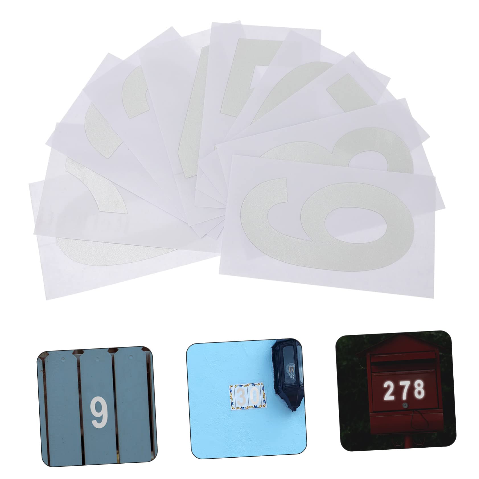 Hemobllo 25 Ensembles Numéro de boîte aux lettres externe boîte aux lettres stickers autocollant de numéro de maison etiquette autocollante autocollants numéros dadresse stickers la nuit