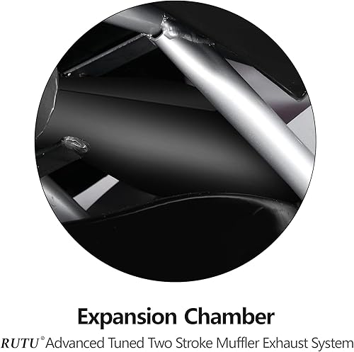 Miniatura 5 de Tubo de escape de silenciador de 2 tiempos con cámara de expansión, diseño en ángulo con junta de tubo, compatible con bicicletas de bolsillo CAG