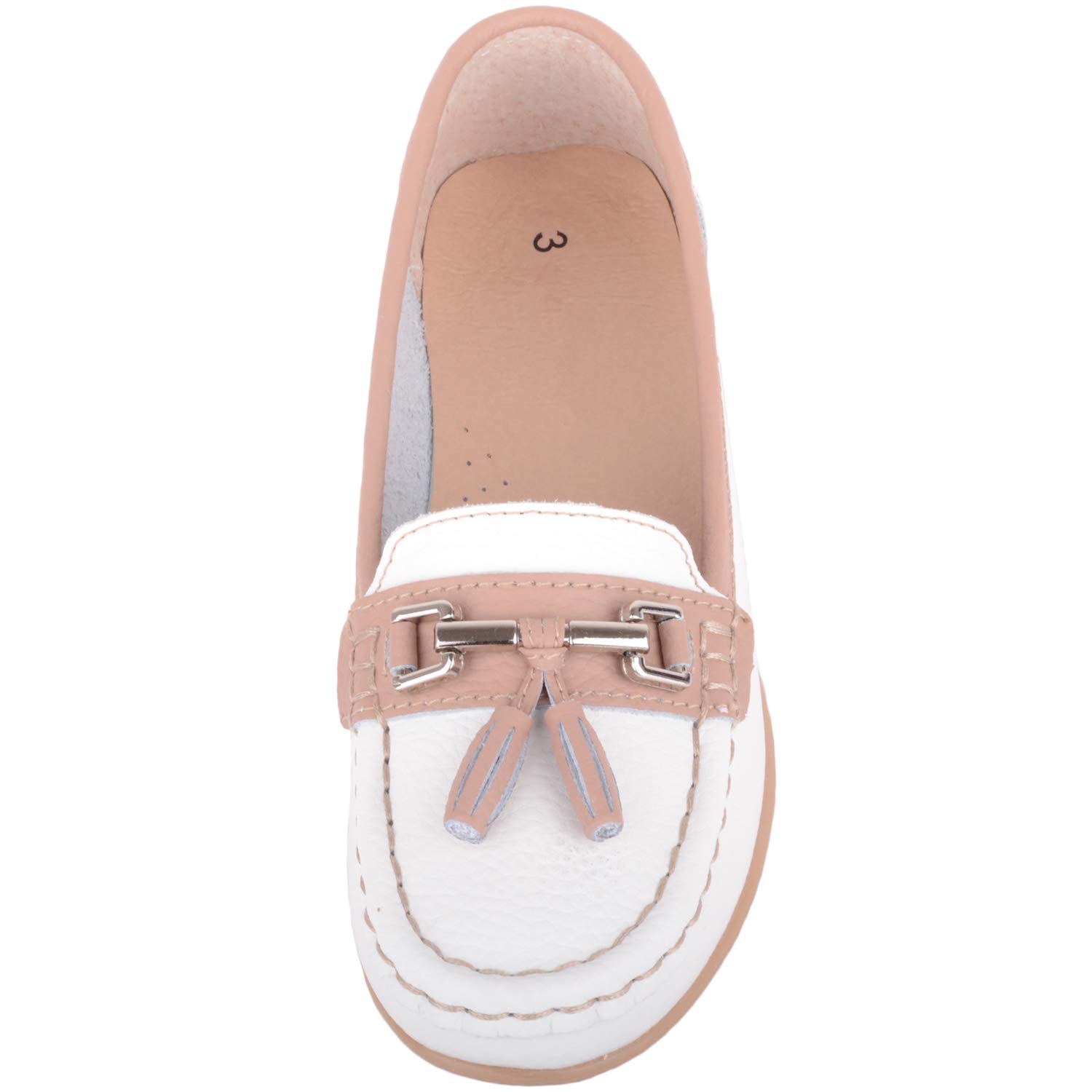 Absolute Footwear - Mocassini da barca in pelle bicolore con nappe