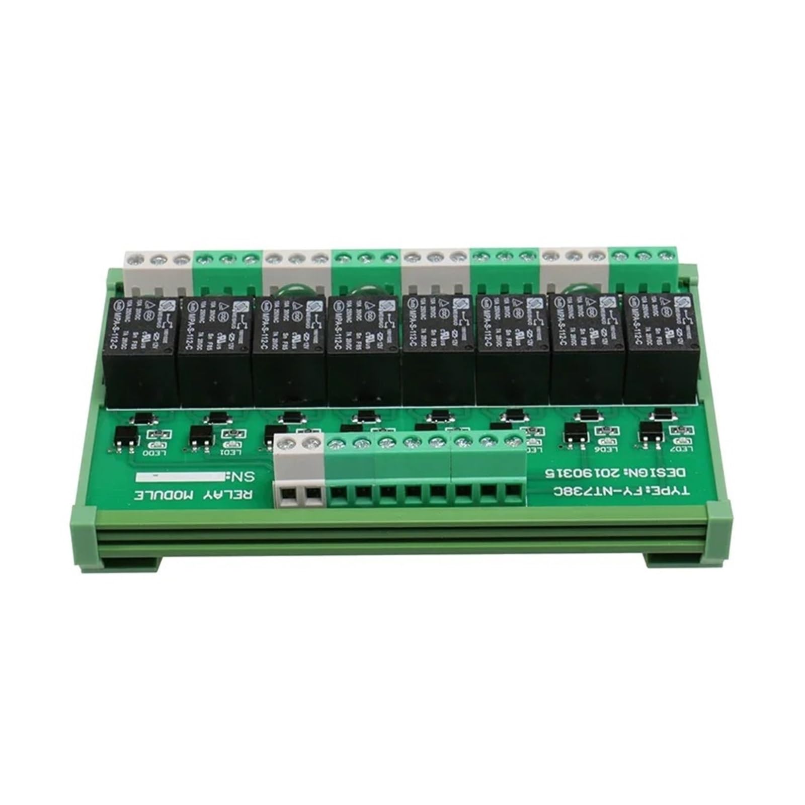 LEOTNNDQ 8 Channel Interface Relay Module 12VACDC 24VACDC Rail Panel Mount(FY-T738-24VACDC)