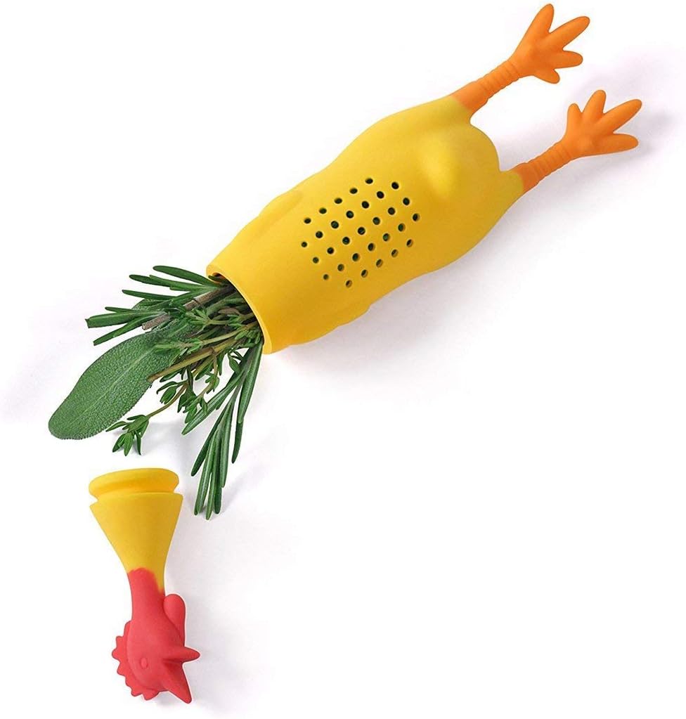 MonLiya Crock Chicken Shape Tea Mesh Silicone Herb Infuser Reusable Strainer Filter Herb Spice Infuser/ Holder