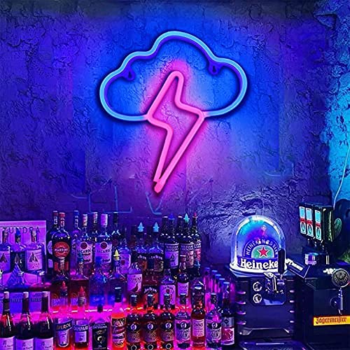 Insegna Al Neon Nube E Fulmine LED | Alimentazione USB O Batterie | Decorazione Camera, Feste, Regalo - Foto 6