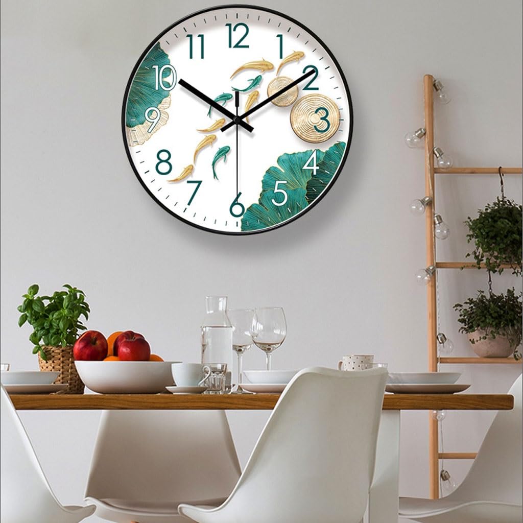 Orologio da parete Orologio da parete in stile cinese Orologio da soggiorno Orologio da parete Orologio da casa Orologio silenzioso con secondi spazzati Reloj De Pared(A)