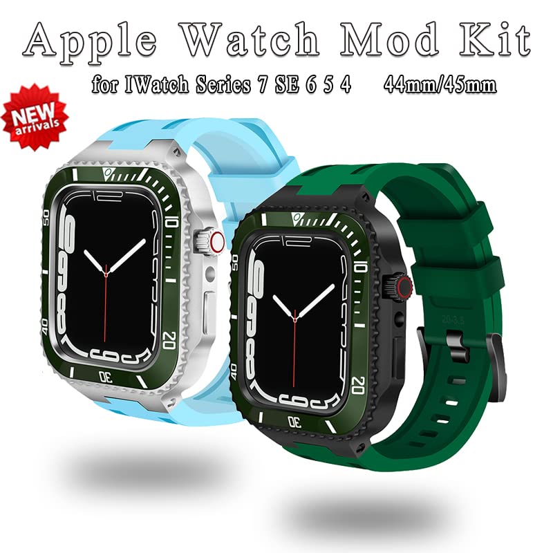 Protéger Apple Watch efficacement : kit boîtier acier et silicone 45mm
