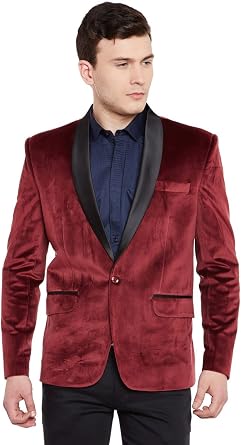 WINTAGE Mens Premium Velvet Notch Lapel Tuxedo Coat Blazer Jacket
