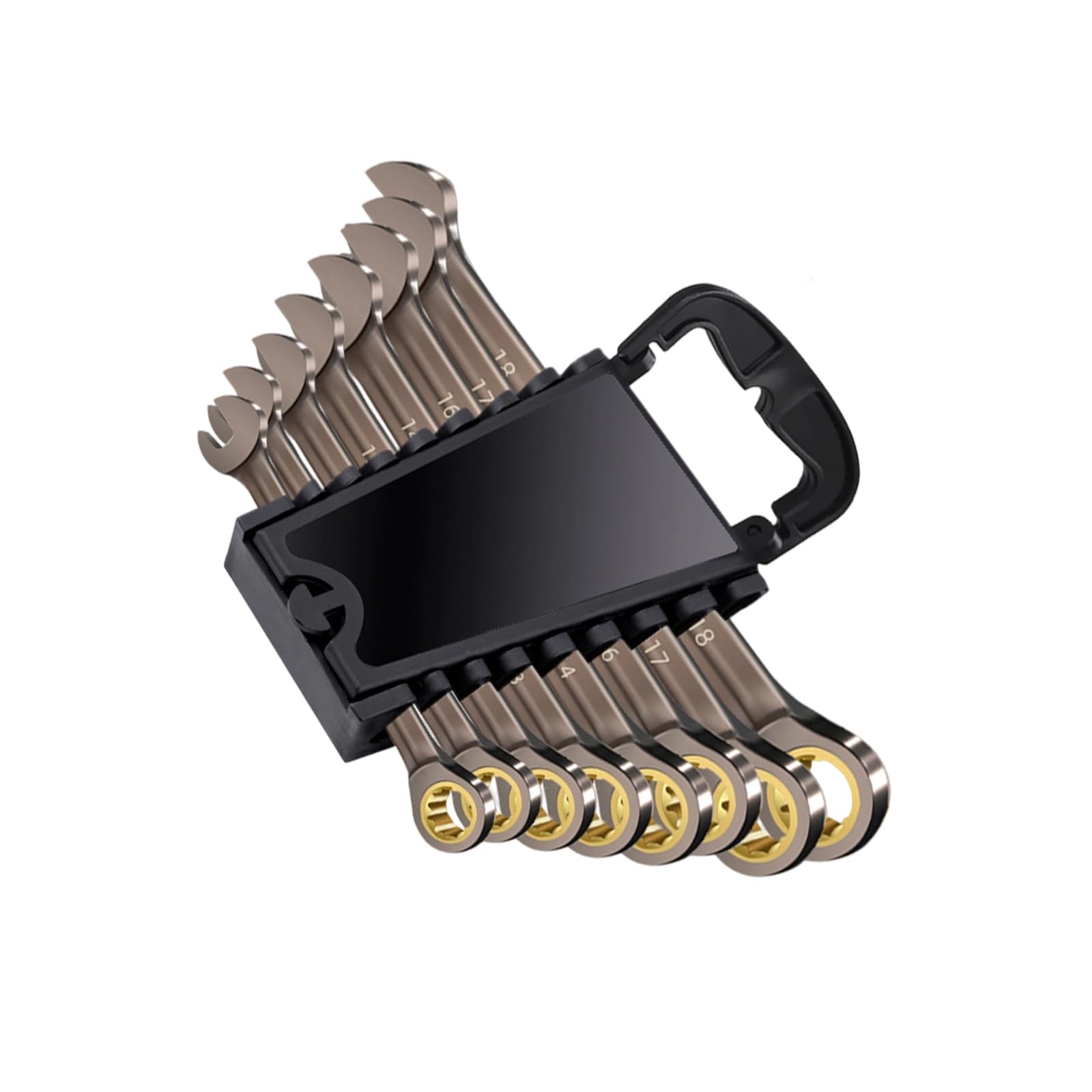 Msioytog 8 Piece Set Auto Switching Ratcheting Wrench Set With 5Degree Swing Spanner For Professional Mechanics And Projects Hand Tool Steel Wrench