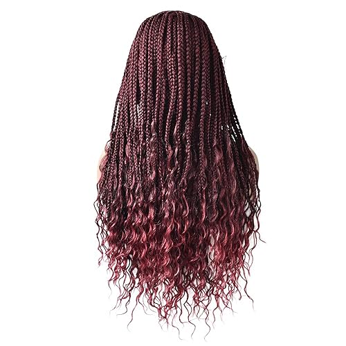 Miniatura 5 de Cornrow Box - Peluca trenzada para mujeres negras, ligera, con encaje frontal suizo, pelo de bebé, aspecto natural, micro torsión de alta calidad,