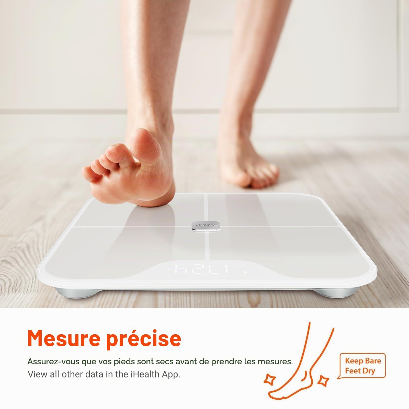 iHealth Fit - Balance Impédancemètre - Balance Connectée Bluetooth 4.0 d'Analyse Corporelle - Analyse IMC 6 Masses Corporelles - Muscle, Graisse, Masse Osseuse, Hydrique et Viscérale