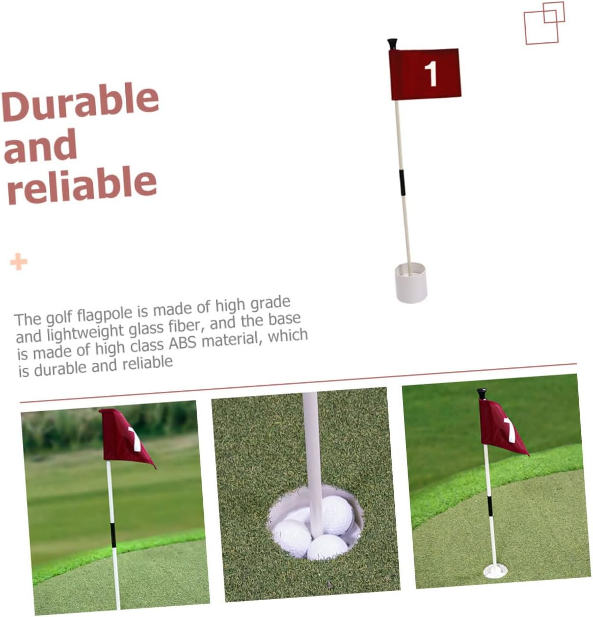 Golf Training Flag Kit Durable Golf Flagpole for Target Practice for Backyard Course Use