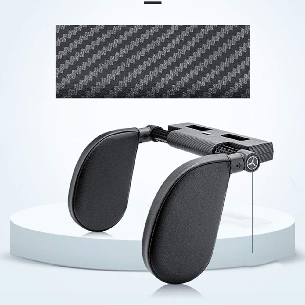 ZXCVB Cuscino Poggiatesta per Seggiolino Auto Poggiatesta da Viaggio per Auto Regolabile in Pelle PU per Testa E Supporto per Collo per Dormire in Viaggio,Black-Headrest