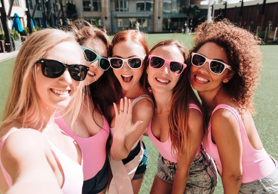 Funky Junque Polarized Retro Sunglasses - UV Protection Classic Unisex Shades - Bachelorette Party, Solid Colors, Value Packs3