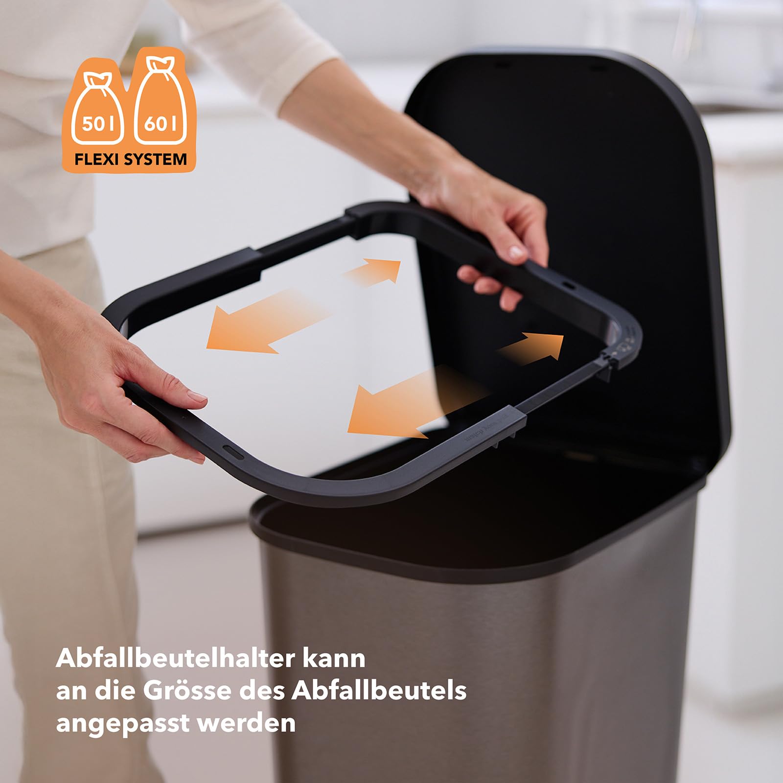 RothoPro Selecto Premium Afvalbak 55l zonder deksel, Kunststof (PP) BPA-vrij, zwart, 55l (29.0 x 49.0 x 61.0 cm