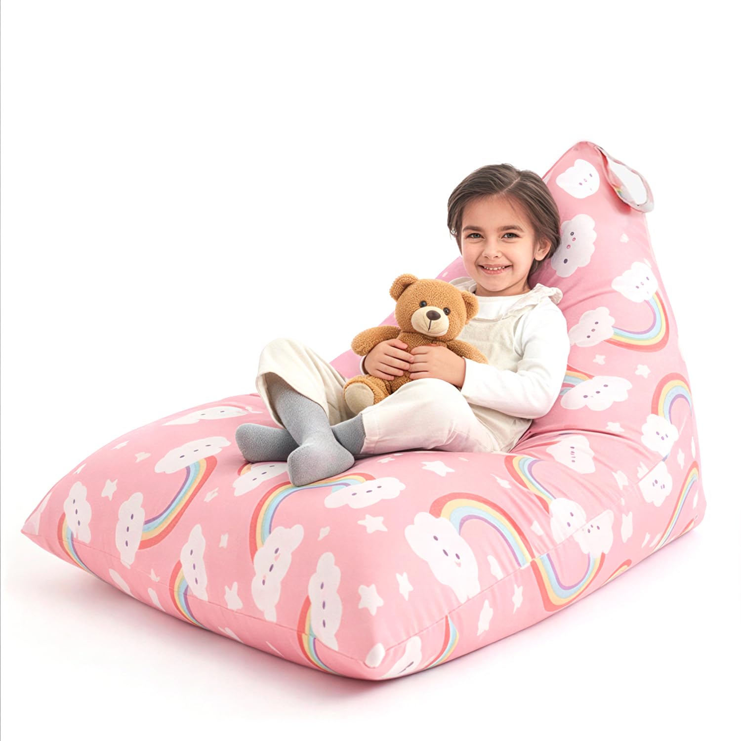 Nobildonna Kuscheltier-Aufbewahrung Sitzsack-Bezug Nur für Kinder und Erwachsene, Extra Großer Sitzsack Ohne Füllung Plüschtierhalter und Organizer- Premium Canvas 250L (Rosa)