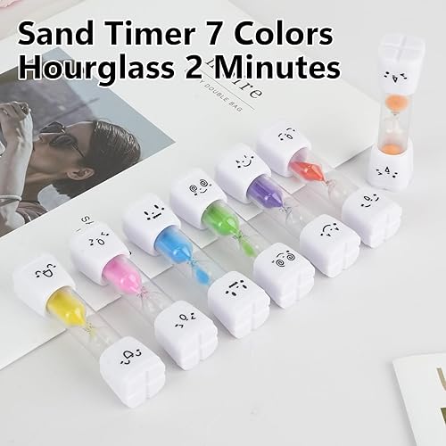 Miniatura 4 de Temporizador de arena de 28 piezas, temporizador de arena de reloj de arena de 2 minutos, temporizador de reloj de arena de cepillado de dientes,