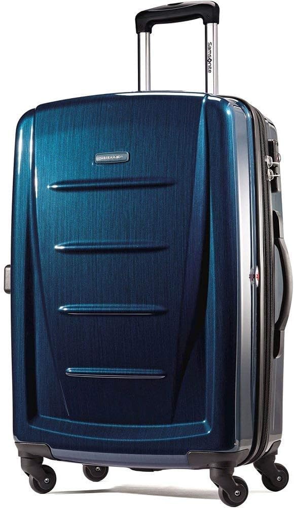 Samsonite Winfield 2 Hardside Expandable Luggage with Spinner Wheels, Deep Blue, Checked-Large 28-Inch