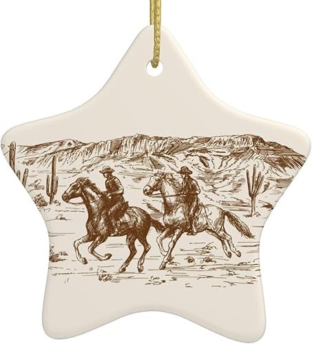 Ciervo de pie en un bosque de ensueño-Adornos de Navidad 2023 Adornos de árbol de Navidad Cerámica Decoración de puerta de Navidad Decoración de