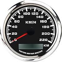 Vista 10 de MOTOR METER RACING W Pro 85mm 3-3/8" Velocímetro GPS Digital Odómetro 200 MPH/300 KMH Impermeable Dial Blanco LED Rojo para Coche Camión Marino