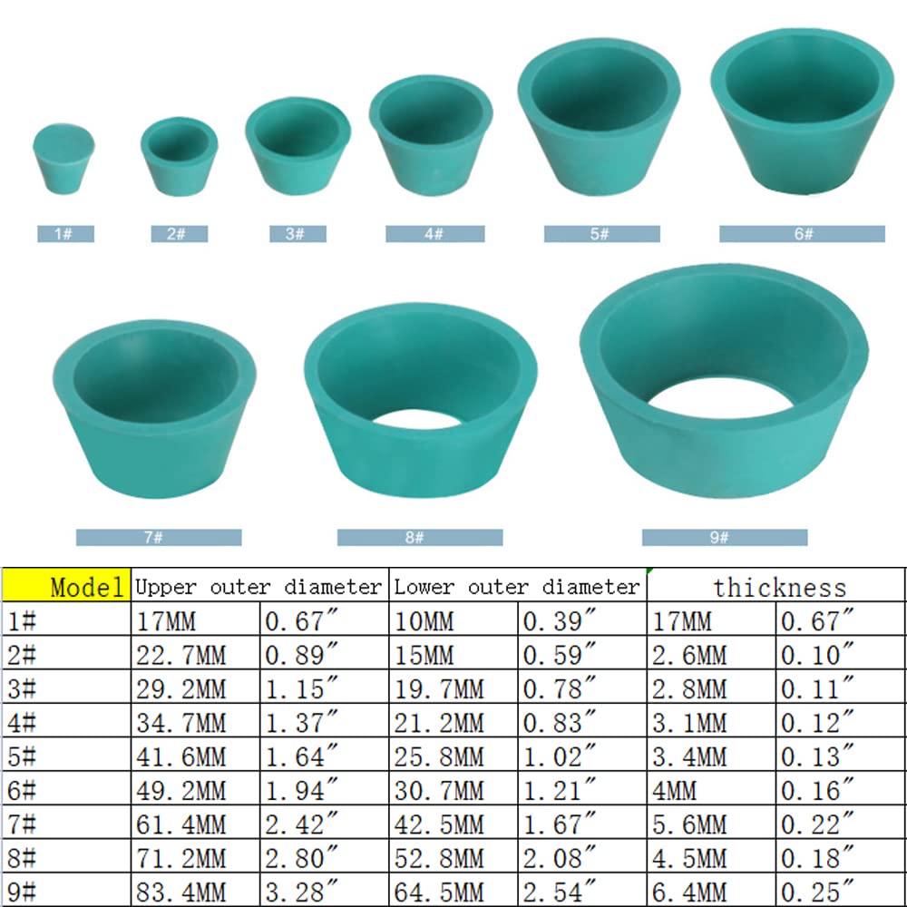 Set Adattatori Per Filtri Buchner - 9 Pezzi In Gomma Per Imbuti Filtrazione Laboratorio - Foto 12