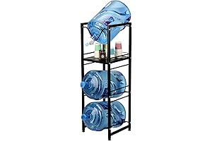 5 Gallon Pour Water Jug Holder for 3 Bottles with Enhanced Spigot Storage Shelf