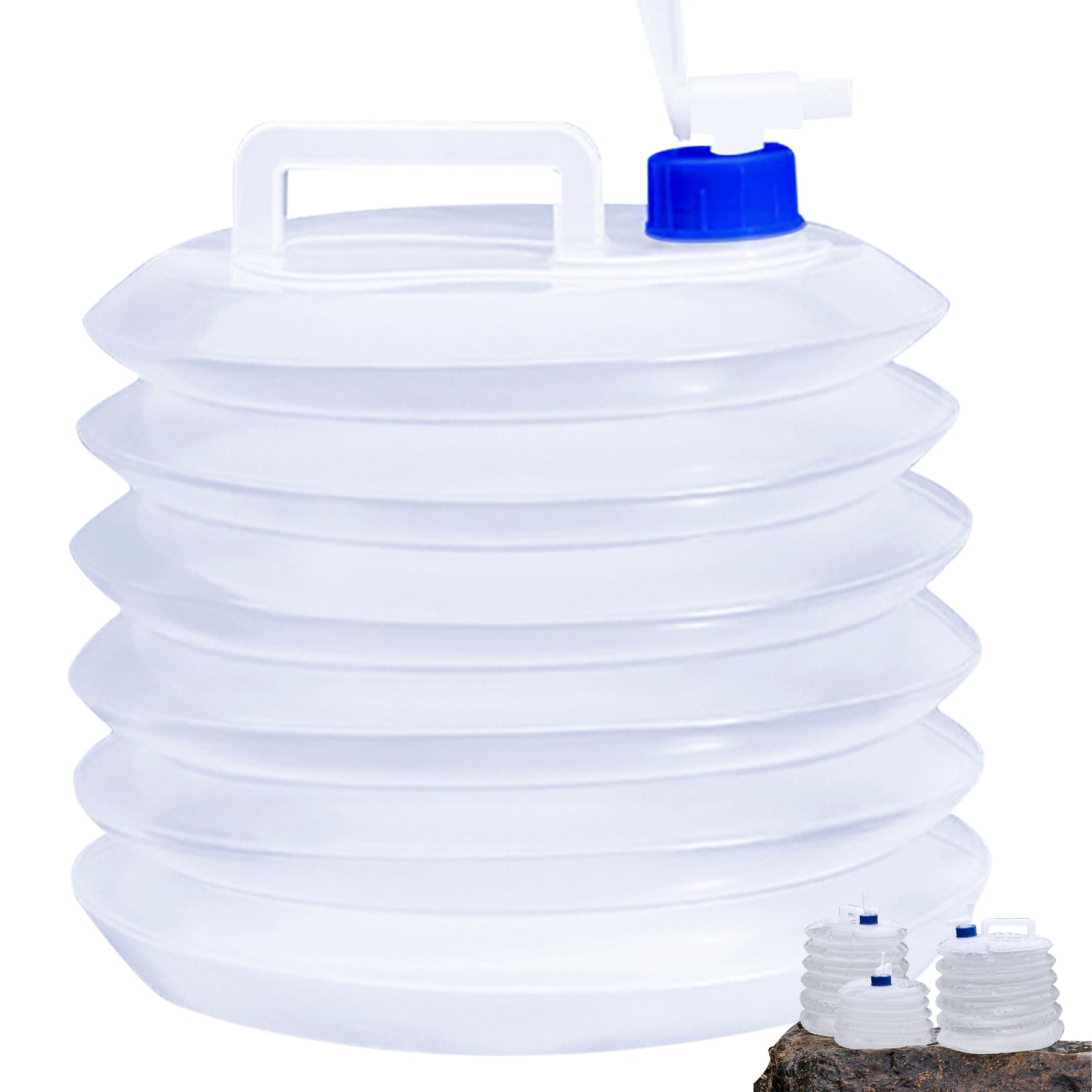 TBIBINWP Water Container, 3L/5L/10L/15L Collapsible Water Carrier with Tap, Folding Water Bucket, BPA-Free, Portable Water Tank, Perfect for Hiking Camping BBQ Picnic Outdoor Use (15L)