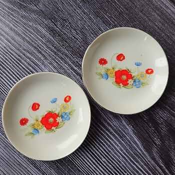 【レア品】【台湾レトロ食器】ダブルハピネス提灯柄 & 童子柄茶杯2個セット 台湾レトロ】食器 豆皿 花柄 アンティーク（你好我好 - 大人気の