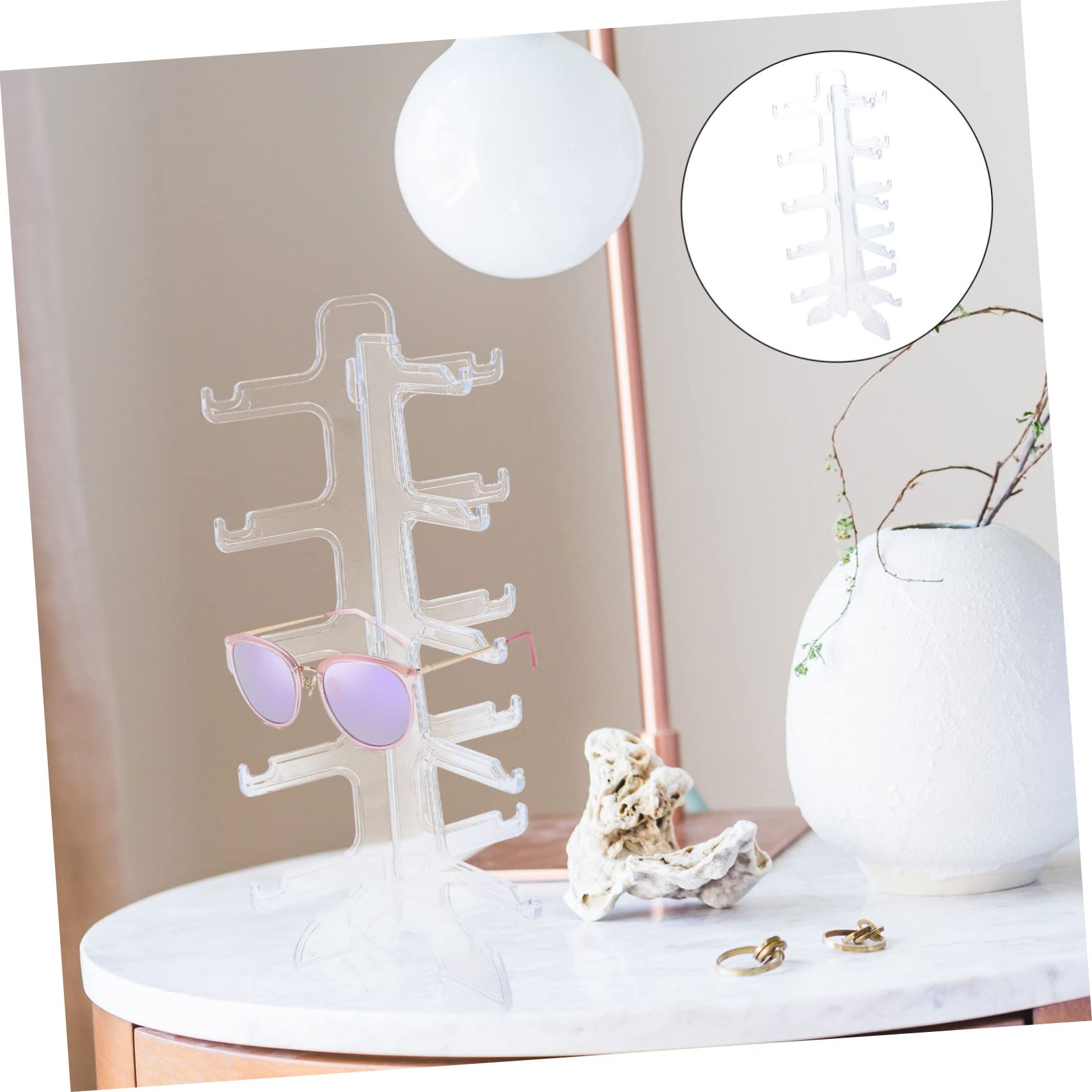 Espositore per Occhiali a Cinque Livelli in Plastica 2 Pezzi | Occhiali da Vista e Sole, Organizzazione e Appoggio su Banco, Stile Speciale per Negozio