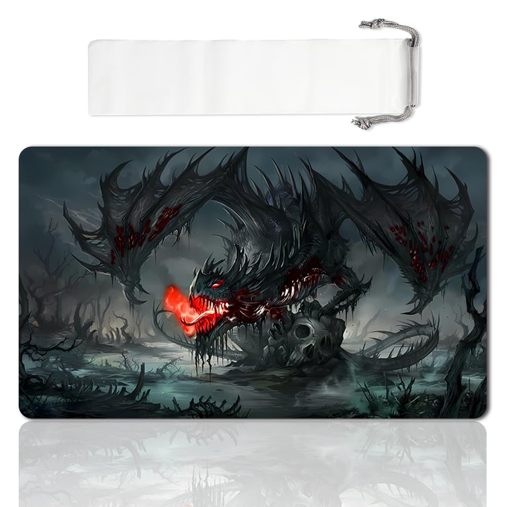 LIUYANZE MTG Playmat Compatible for TCG CCG RPG OCG Board Game Size 24x14 in CCG Play mats (Dragon)