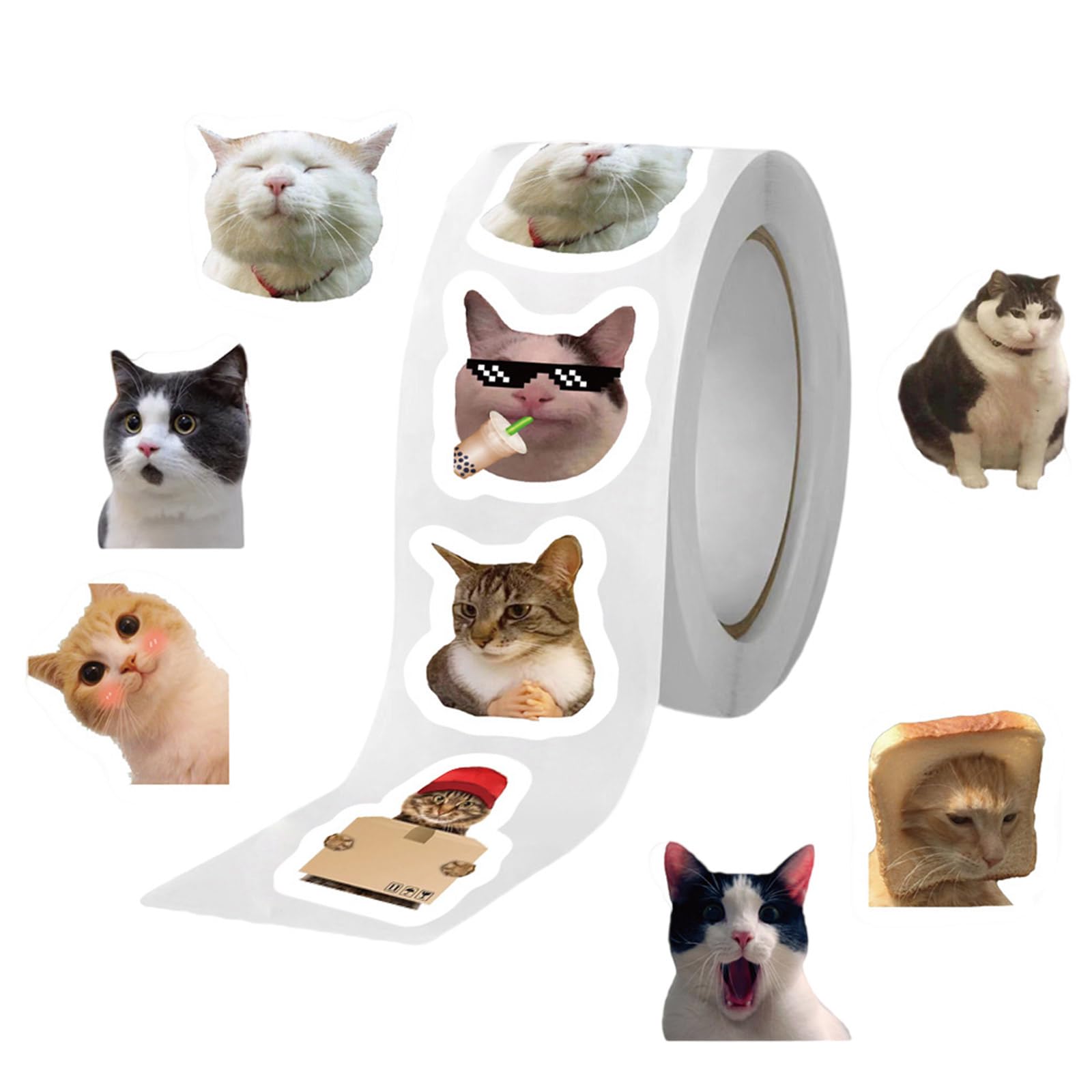 500Pcs Cats Animal Sticker Decorative Sticker Adhesive Wrapping Labels for Scrapbooking Photo Album Journal Expression