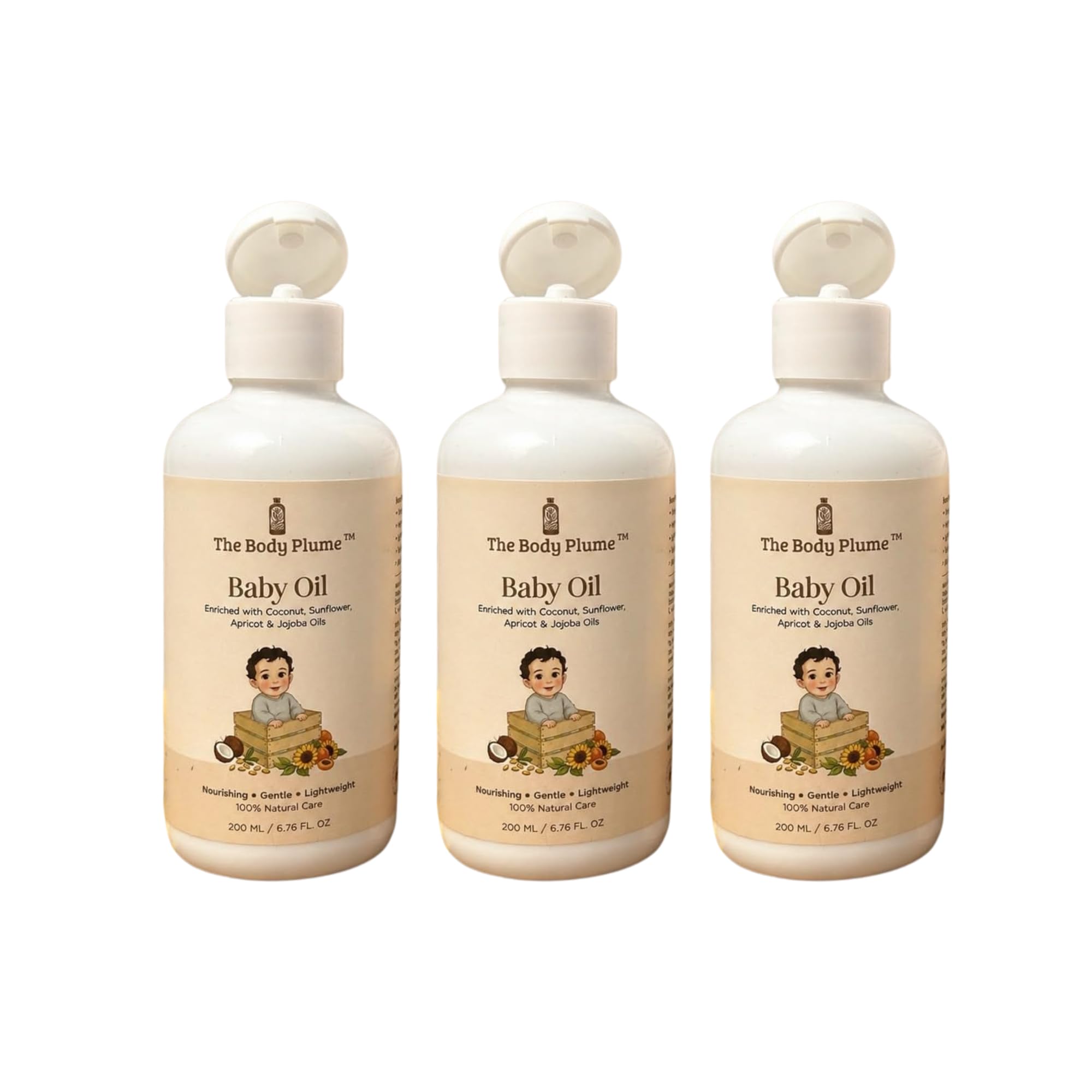 Baby Oil with Coconut, Sunflower, Jojoba & Apricot | 200ml | Lightweight Baby Massage Oil | Non-Greasy | Mineral Oil, Paraben, Silicone & Artificial Fragrance Free-image-19